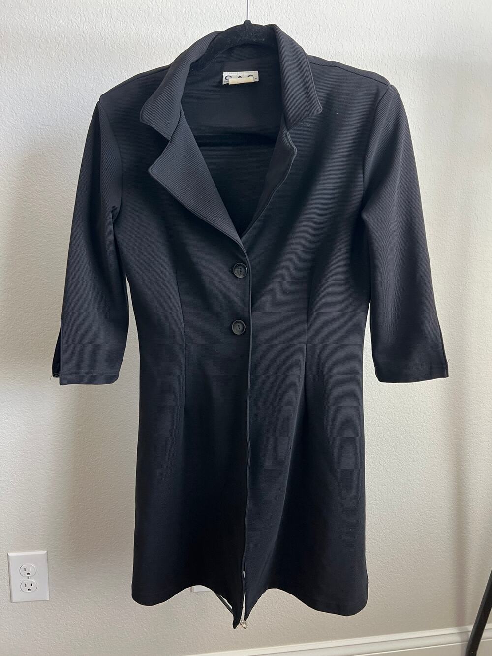 Vintage black G.A.S. Great American Sportswear dress coat